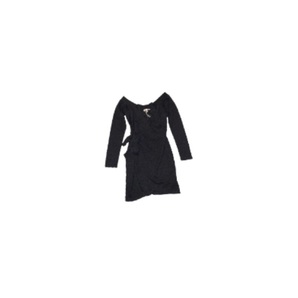 Luxxel Black Wrap Sweater with Waist Tie - Women’s Size Small